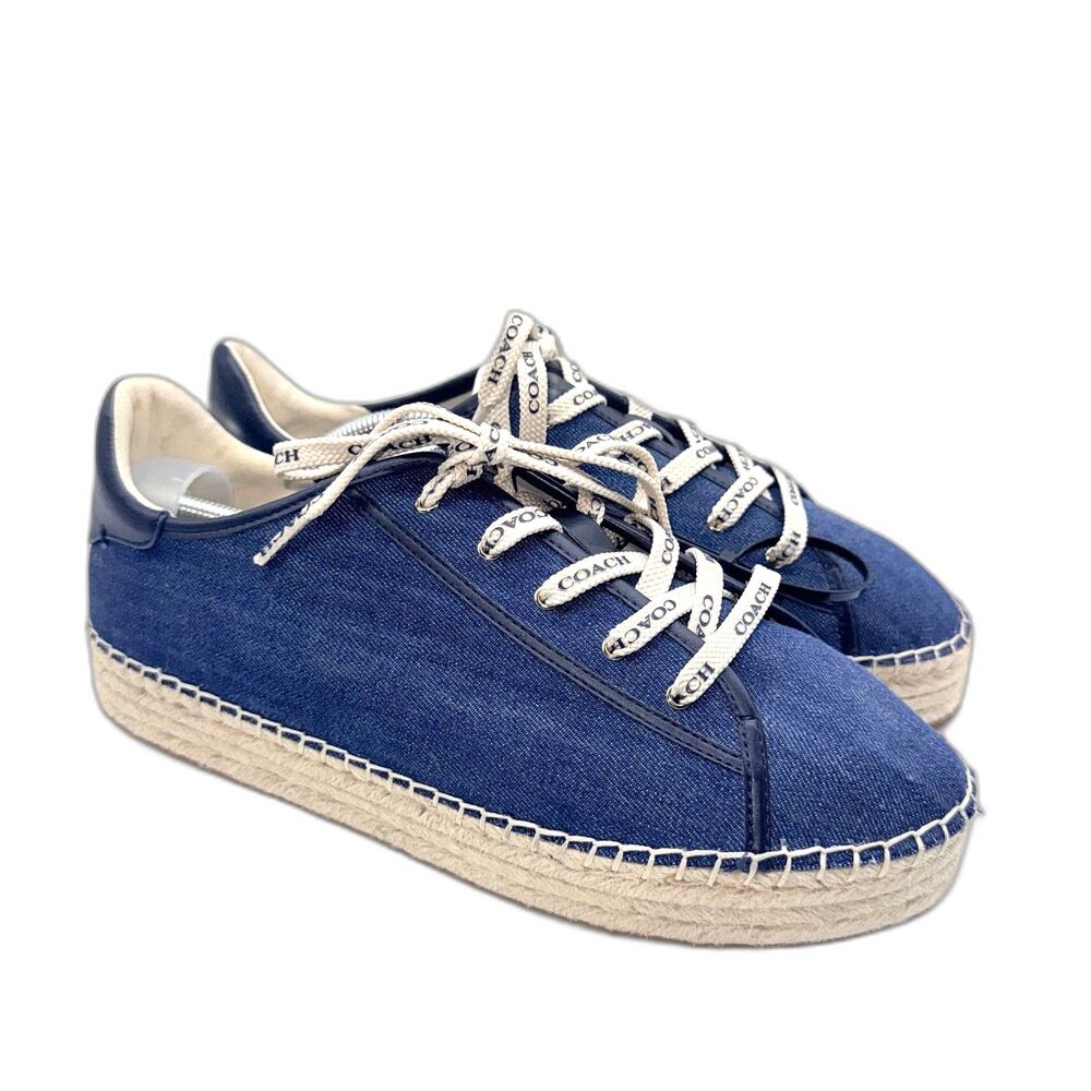 Coach Cate Espadrille Sneaker - Denim 9.5 - Picture 3 of 11